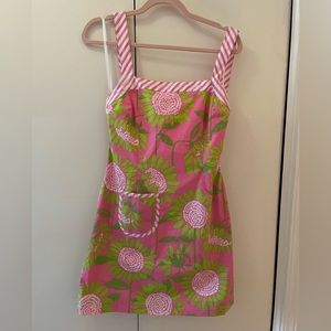 Lilly Pulitzer Vintage “Soleil" Halter Dress 4 Green Pink White